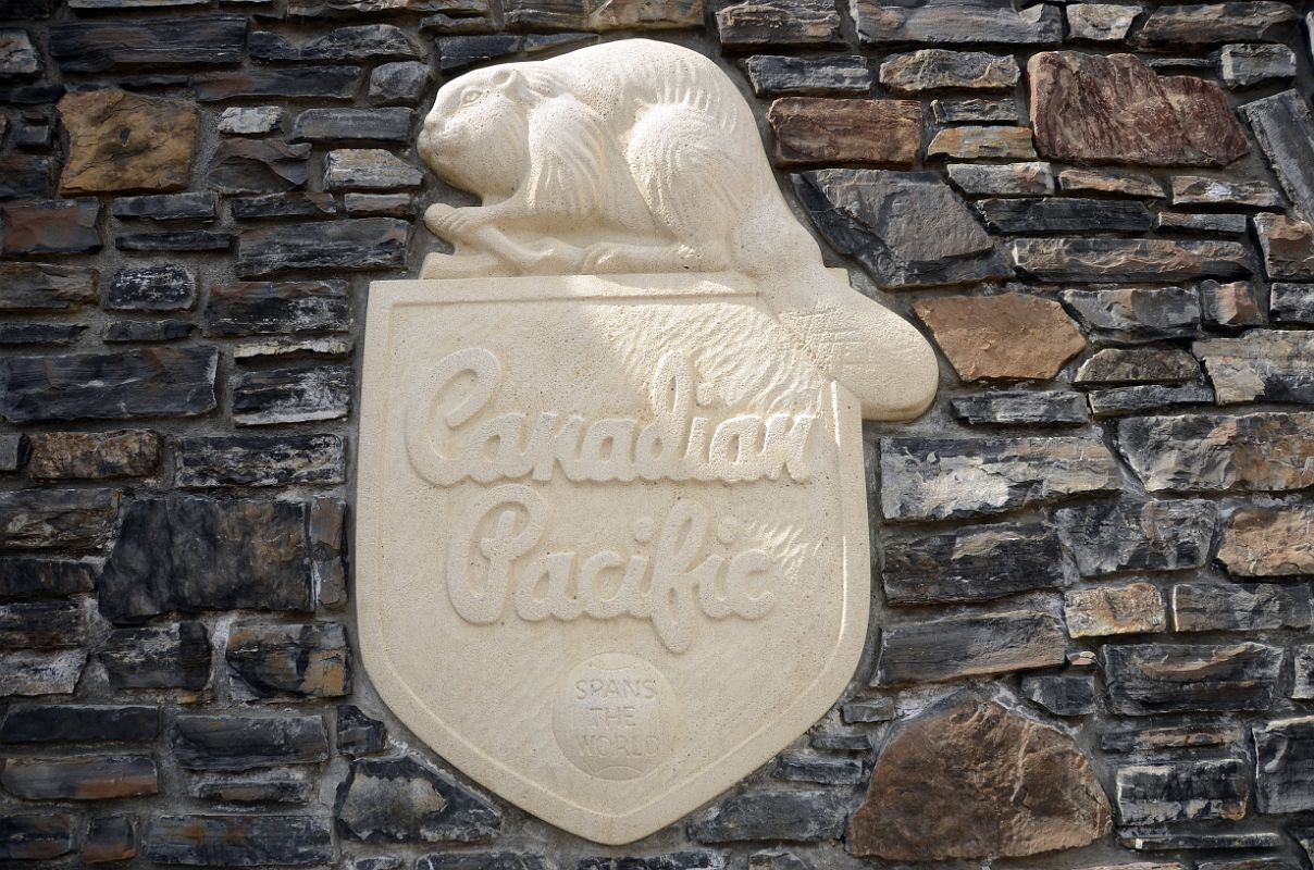 17A Canadian Pacific Spans The World With A Beaver Plaque Outside Banff Springs Hotel